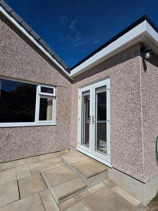 French doors on garage conversion in Anglesey and Gwynedd