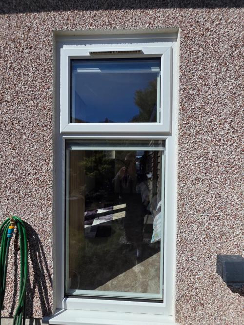 Window and door detail from garage conversion in Anglesey and Gwynedd